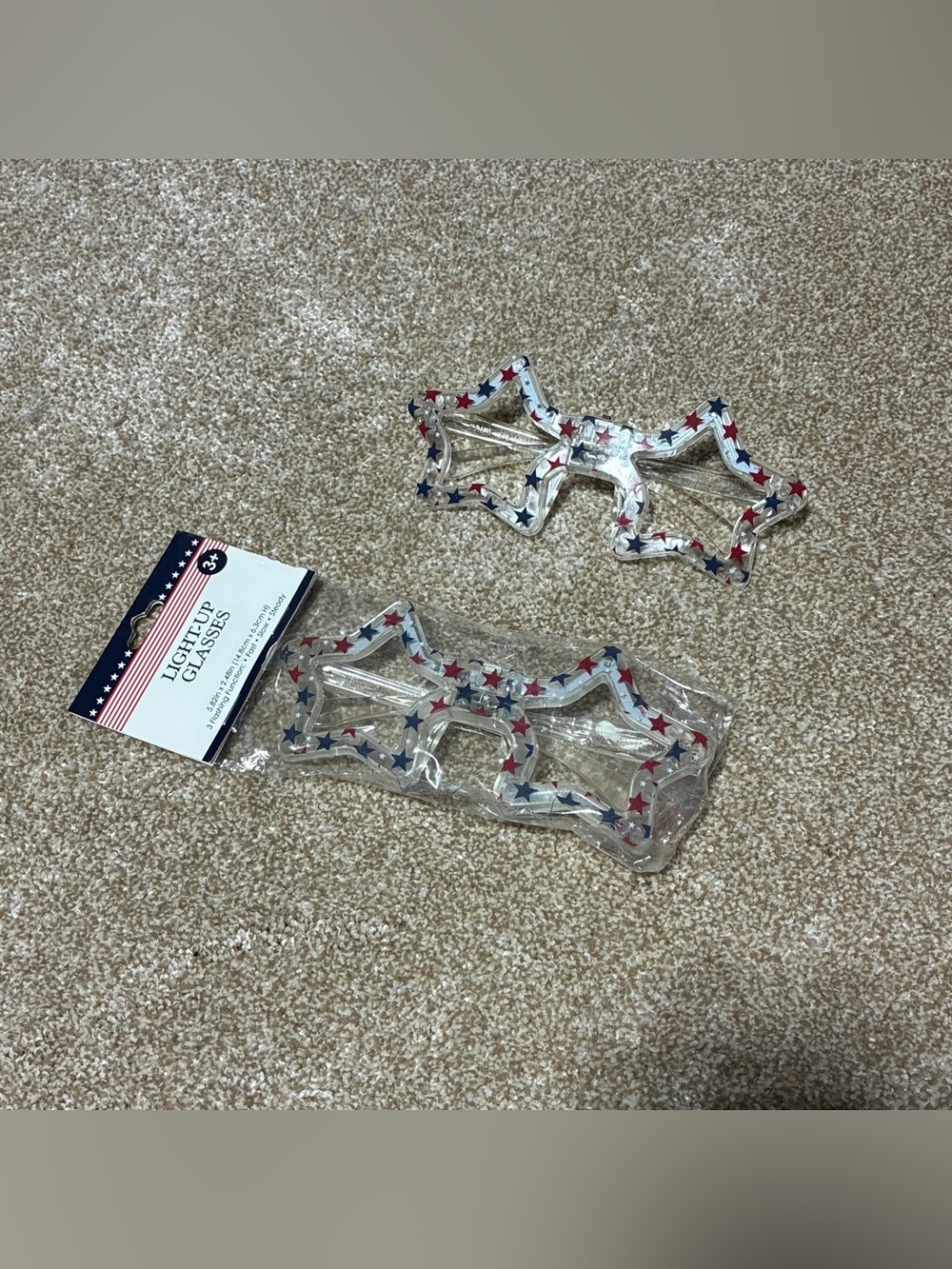 2 light up Fourth of July star glasses